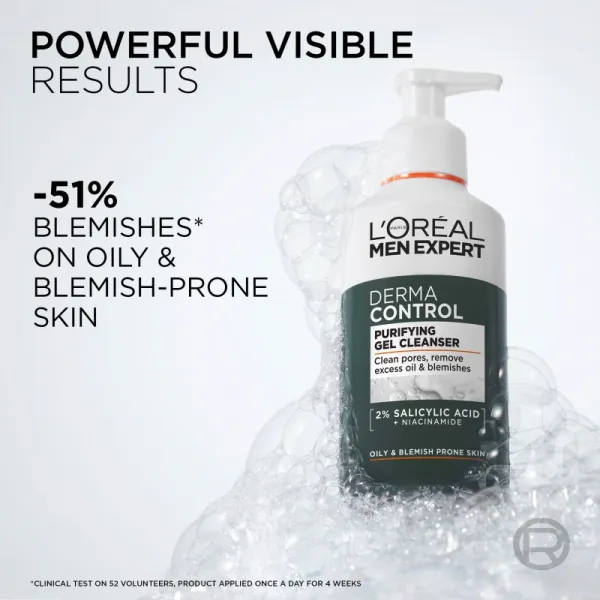 L’Oréal Paris Men Expert Derma Control čistiaci gél s niacínamidom 260 ml
