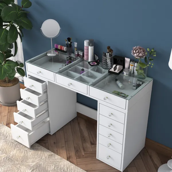 Kalune Design Toaletní stolek Melissa 01 bílý/čirý