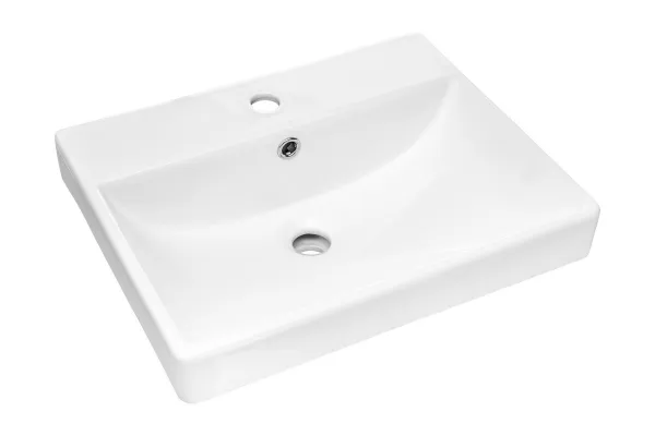Comad Súprava keramického umývadla na dosku a výpuste Rita 60 cm biela