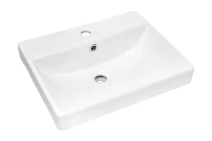 Comad Súprava keramického umývadla na dosku a výpuste Rita 60 cm biela