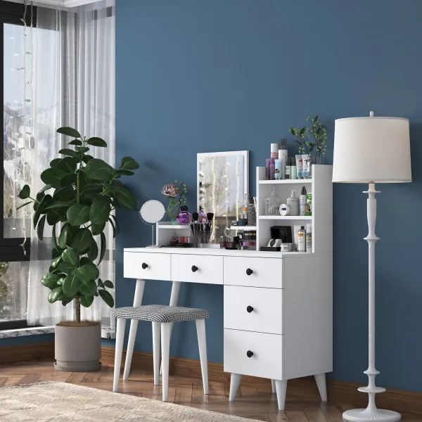 Kalune Design Toaletní stolek Margot 01 se stoličkou bílý
