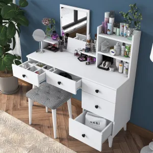 Kalune Design Toaletní stolek Margot 01 se stoličkou bílý