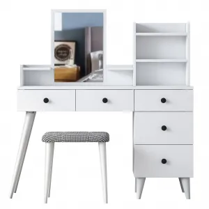 Kalune Design Toaletní stolek Margot 01 se stoličkou bílý