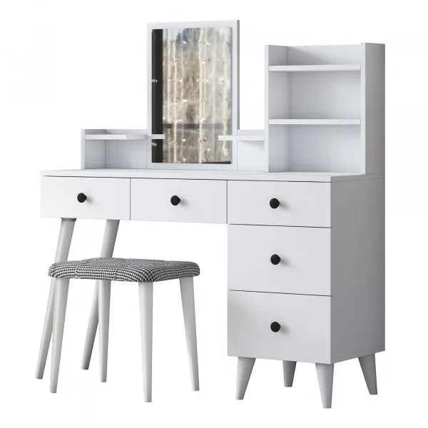 Kalune Design Toaletní stolek Margot 01 se stoličkou bílý