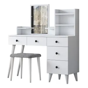 Kalune Design Toaletní stolek Margot 01 se stoličkou bílý