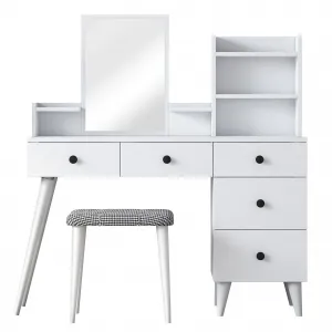 Kalune Design Toaletní stolek Margot 01 se stoličkou bílý