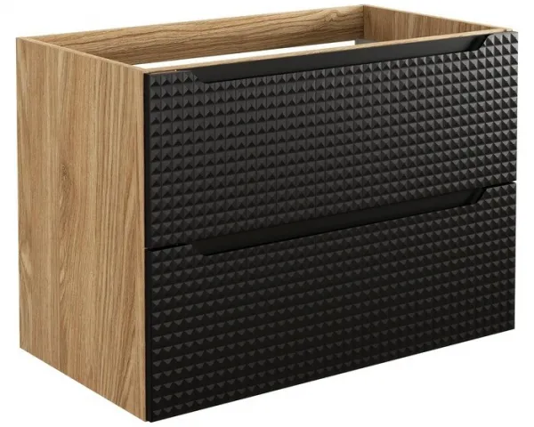 Comad Kúpeľňová zostava Luxor čierna s doskou, umývadlami a skrinkami 160 cm čierna/dub olejovaný