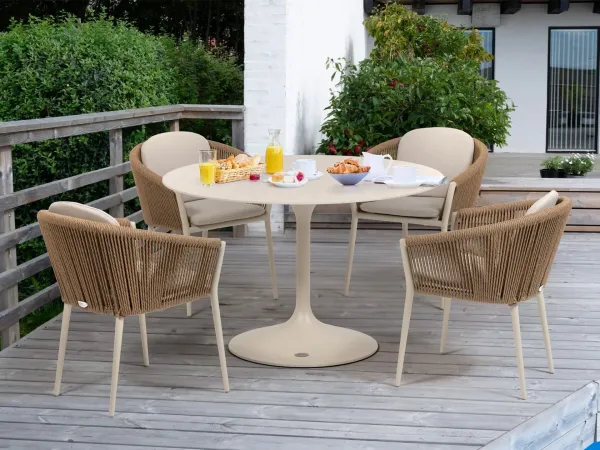Verona okrúhly stôl Ø120 cm slonovinový