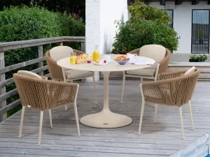 Verona okrúhly stôl Ø120 cm slonovinový