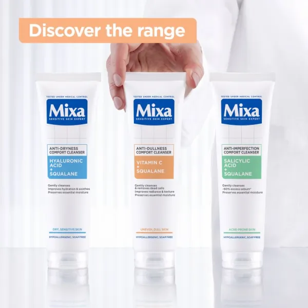 MIXA Anti-Dullness Comfort Cleanserm čistiaci pleťový gél s vitamínom C 150 ml