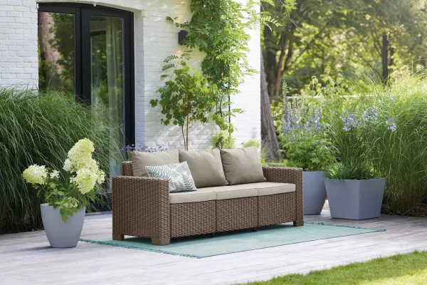 KETER Záhradná pohovka FLORIDA 3 seater | cappuccino