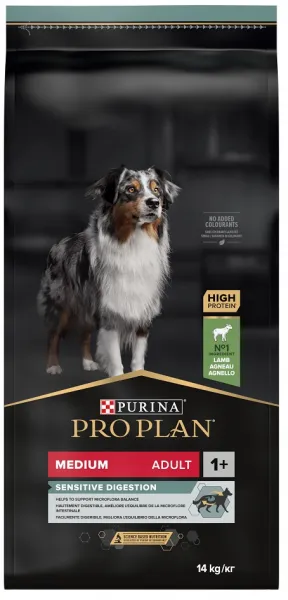 Pro Plan granuly Medium Adult Sensitive Digestion jahňacie 14kg