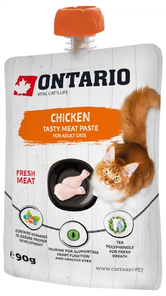 Ontario mäsová pasta pre mačky kura 90 g
