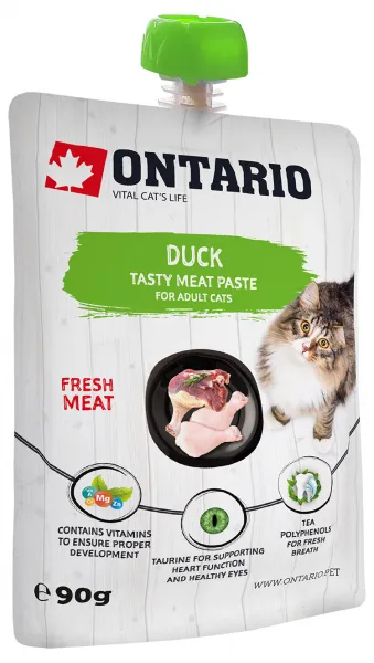 Ontario mäsová pasta pre mačky kačka 90 g
