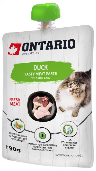 Ontario mäsová pasta pre mačky kačka 90 g