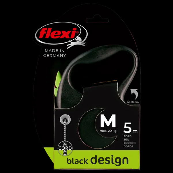 Flexi vôdzka Black Design lanko M 5 m zelené