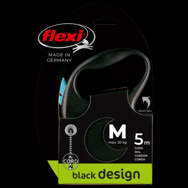 Flexi vôdzka Black Design lanko M 5 m modré