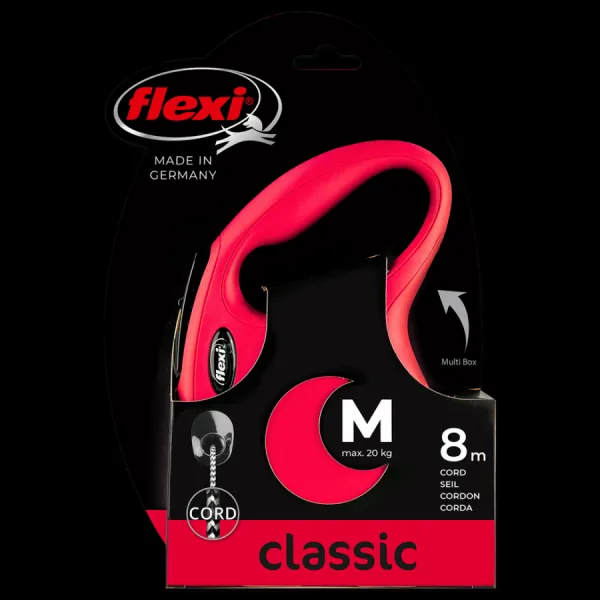 Voditko Flexi Classic New lanko M 8m červené