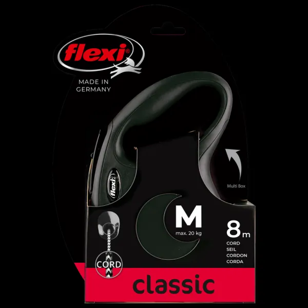 Voditko Flexi Classic New lanko M 8m cierne