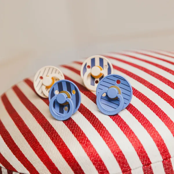 BIBS STUDIO Cumlíky z prírodného kaučuku Colour Pin 2ks - veľkosť 2 - Ivory Steel Blue Mix