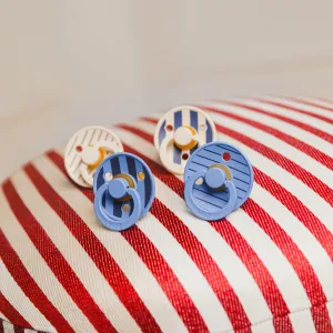 BIBS STUDIO Cumlíky z prírodného kaučuku Colour Pin 2ks - veľkosť 2 - Ivory Steel Blue Mix