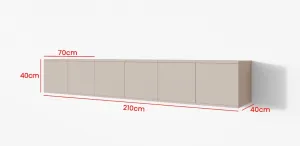 ArtPK Závesný TV stolík BIANCO | 210 cm