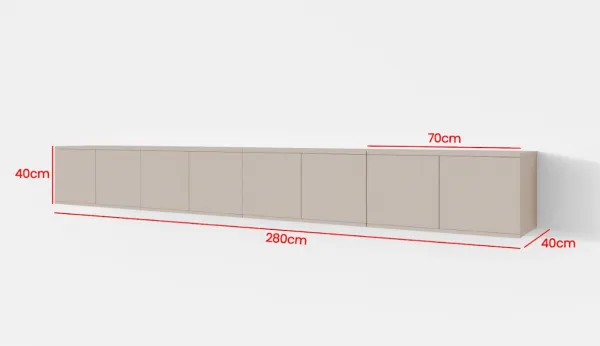 ArtPK Závesný TV stolík BIANCO | 280 cm