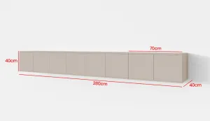 ArtPK Závesný TV stolík BIANCO | 280 cm