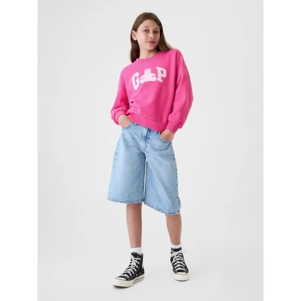 GAP LOGO CREW Dievčenská mikina, ružová, veľkosť