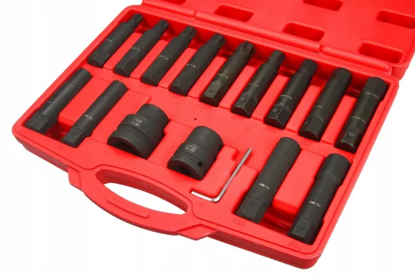 Marpol M58265 – sada rázových hlavíc 3/4" (imbus, Torx, E-profil, 16 ks)