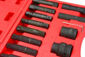 Marpol M58265 – sada rázových hlavíc 3/4" (imbus, Torx, E-profil, 16 ks)