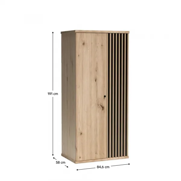 Skriňa, dub artisan/čierna, KOLI C-1