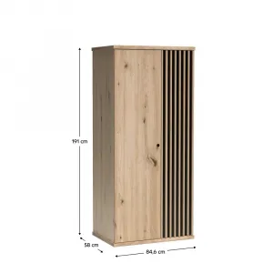 Skriňa, dub artisan/čierna, KOLI C-1
