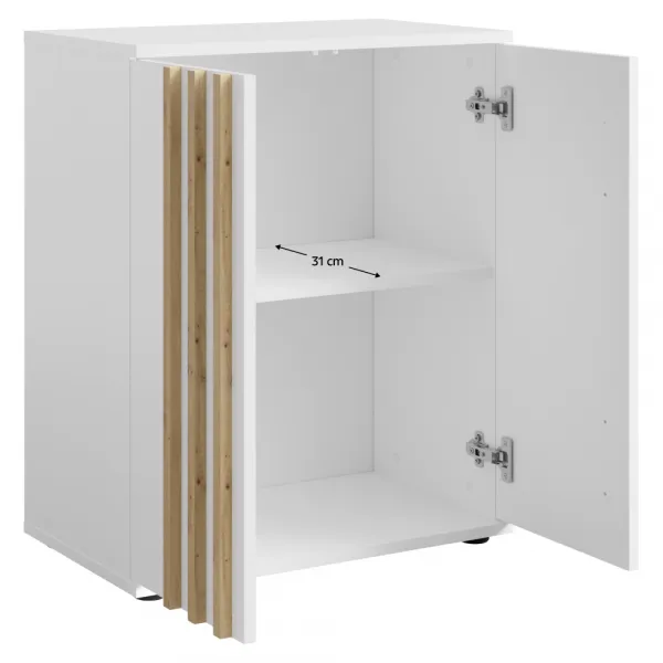 Komoda, 2D, biela/dub artisan, TOLIS TYP 1