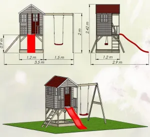 ArtWD Detský záhradný domček s ihriskom SPACE