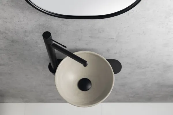 SAPHO - MINOR betónové umývadlo na dosku, priemer 26cm, piesková MR26014