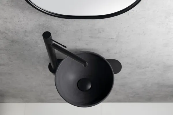 SAPHO - MINOR betónové umývadlo na dosku, priemer 26cm, antracit MR26016