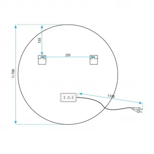 REA - Zrkadlo LED 70cm MMJ HOM-02502