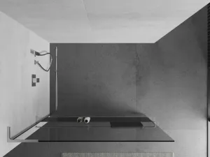 MEXEN/S - Kioto+ L Sprchová zástena WALK-IN s poličkou a držiakom uterákov 70 x 200, transparent, chróm 800-070-123-01-00