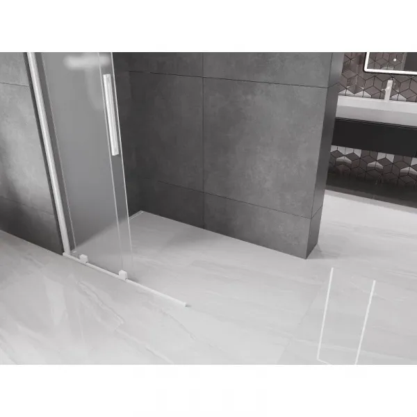 MEXEN/S - Velar Sprchová zástena posuvná Walk-in 100 x 200, dekor 8 mm, biela 871-100-000-33-20