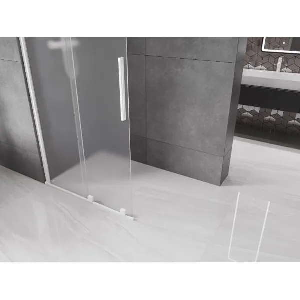 MEXEN/S - Velar Sprchová zástena posuvná Walk-in 85 x 200, dekor 8 mm, biela 871-085-000-33-20