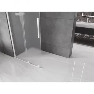 MEXEN/S - Velar Sprchová zástena posuvná Walk-in 85 x 200, dekor 8 mm, biela 871-085-000-33-20