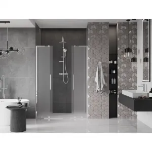 MEXEN/S - Velar L Duo posuvné sprchové dvere 140, dekor, chróm 871-140-003-32-01