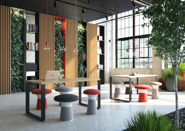 LD SEATING Designový taburet FUNGHI, FU-50/50-N1 čierna