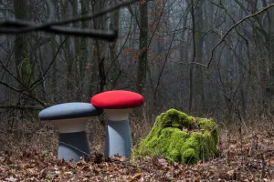 LD SEATING Designový taburet FUNGHI, FU-50/50-N1 čierna