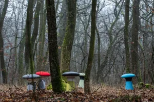 LD SEATING designový taburet FUNGHI, FU-40/54-N2, sivý plast