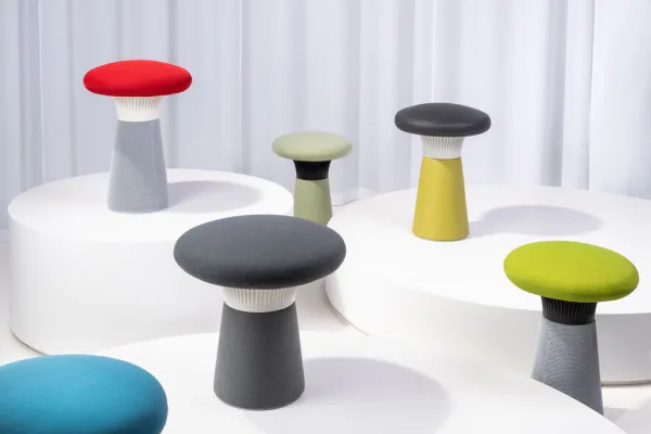 LD SEATING Designový taburet FUNGHI, FU-50/50-N1 čierna