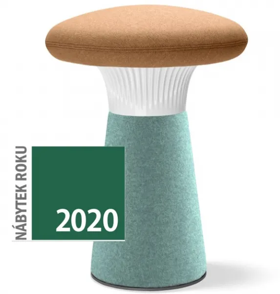 LD SEATING dizajnový taburet FUNGHI, FU-40/54-N0, biely plast