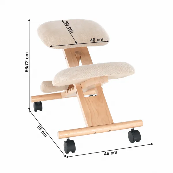 TEMPO KONDELA Ergonomická kľakačka GROCO krémová/ buk