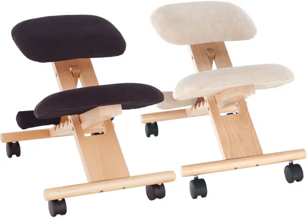 TEMPO KONDELA Ergonomická kľakačka GROCO krémová/ buk